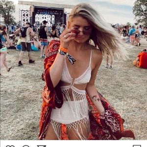 BNWT EASTNWEST LABEL FRINGE BRALETTE TOP M